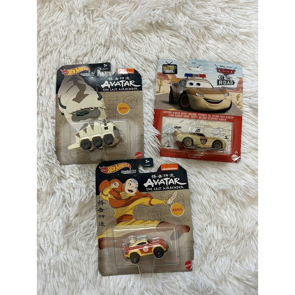 Hot Wheels Avatar Aang, Appa And Disney Cars Small Toys New